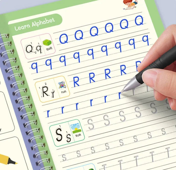 Children's handwriting training set with groove magic practice posts and ten refills