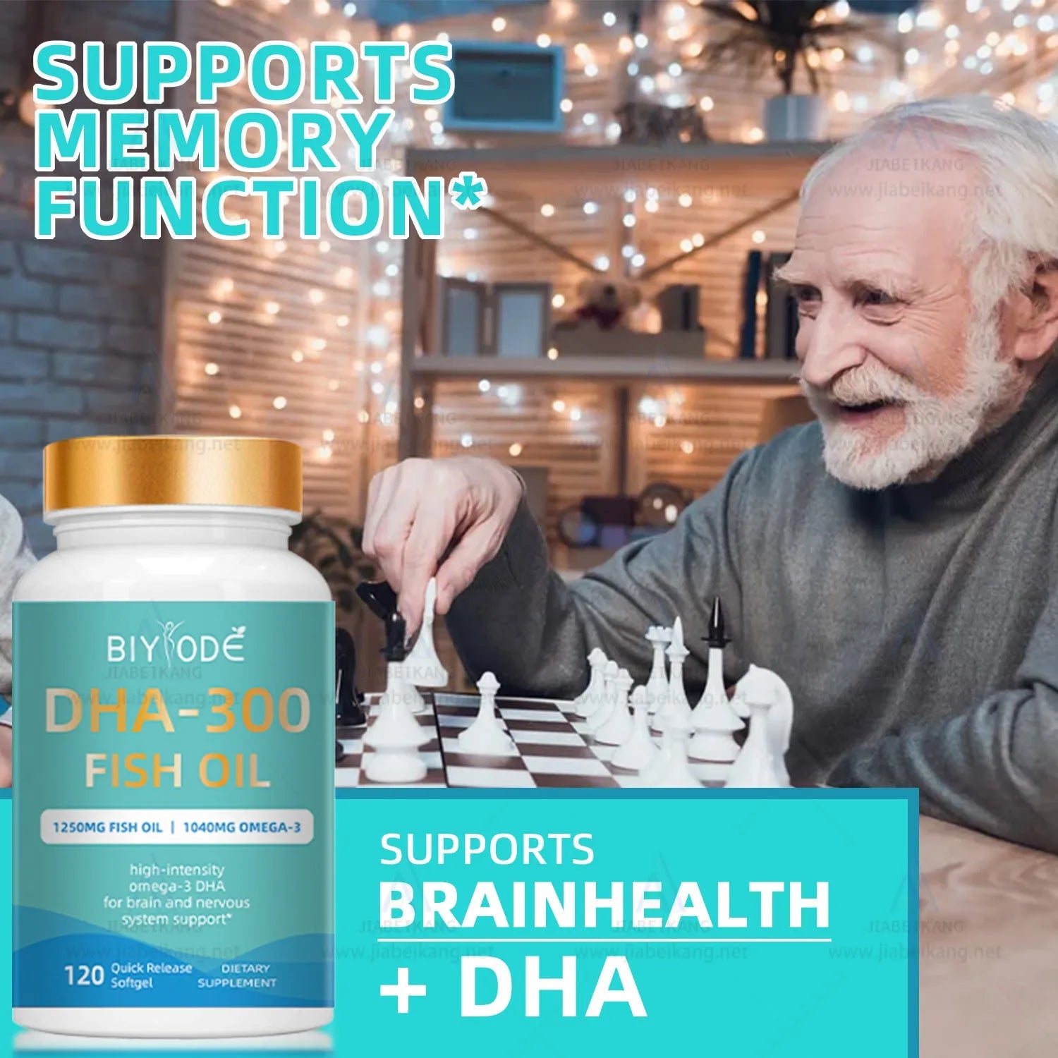 DHA-300 Omega-3 Fish Oil Softgel Capsules 120 count bottle
