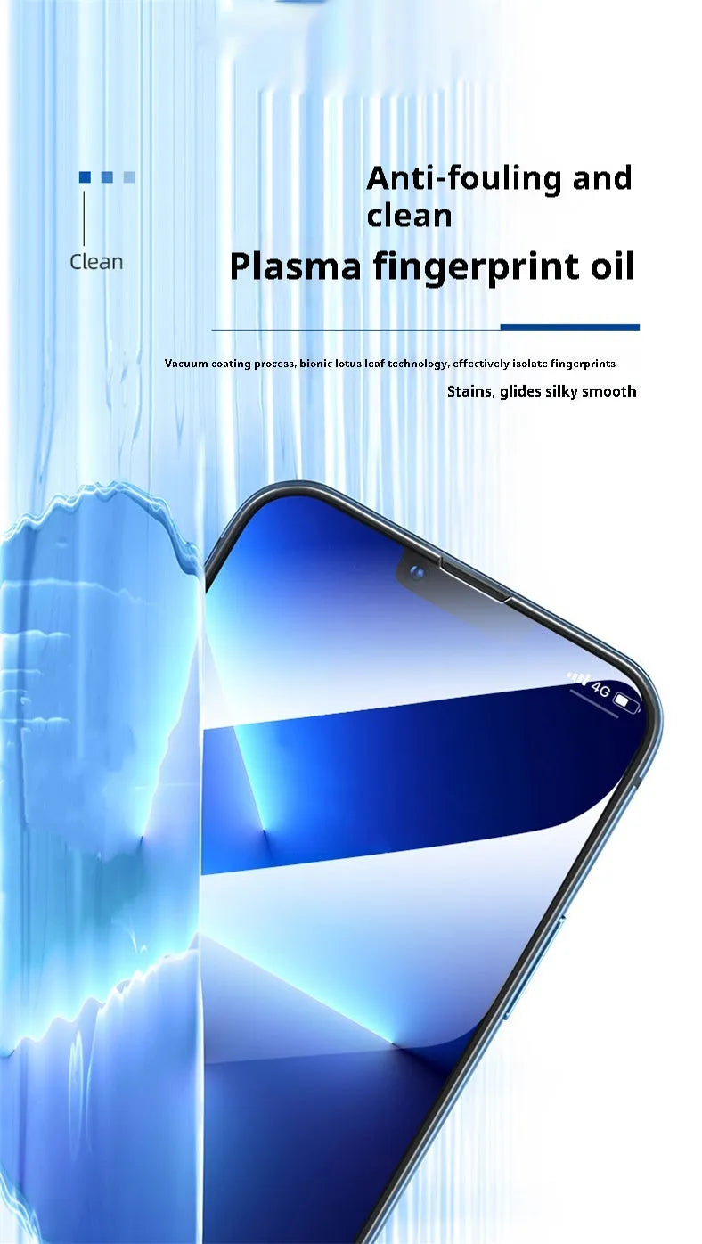 Full screen tempered glass iPhone protector in black or white with HD anti-fingerprint surface