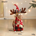 Cartoon plush elk decoration in gray colour with retractable design for Christmas home decor made from cloth
