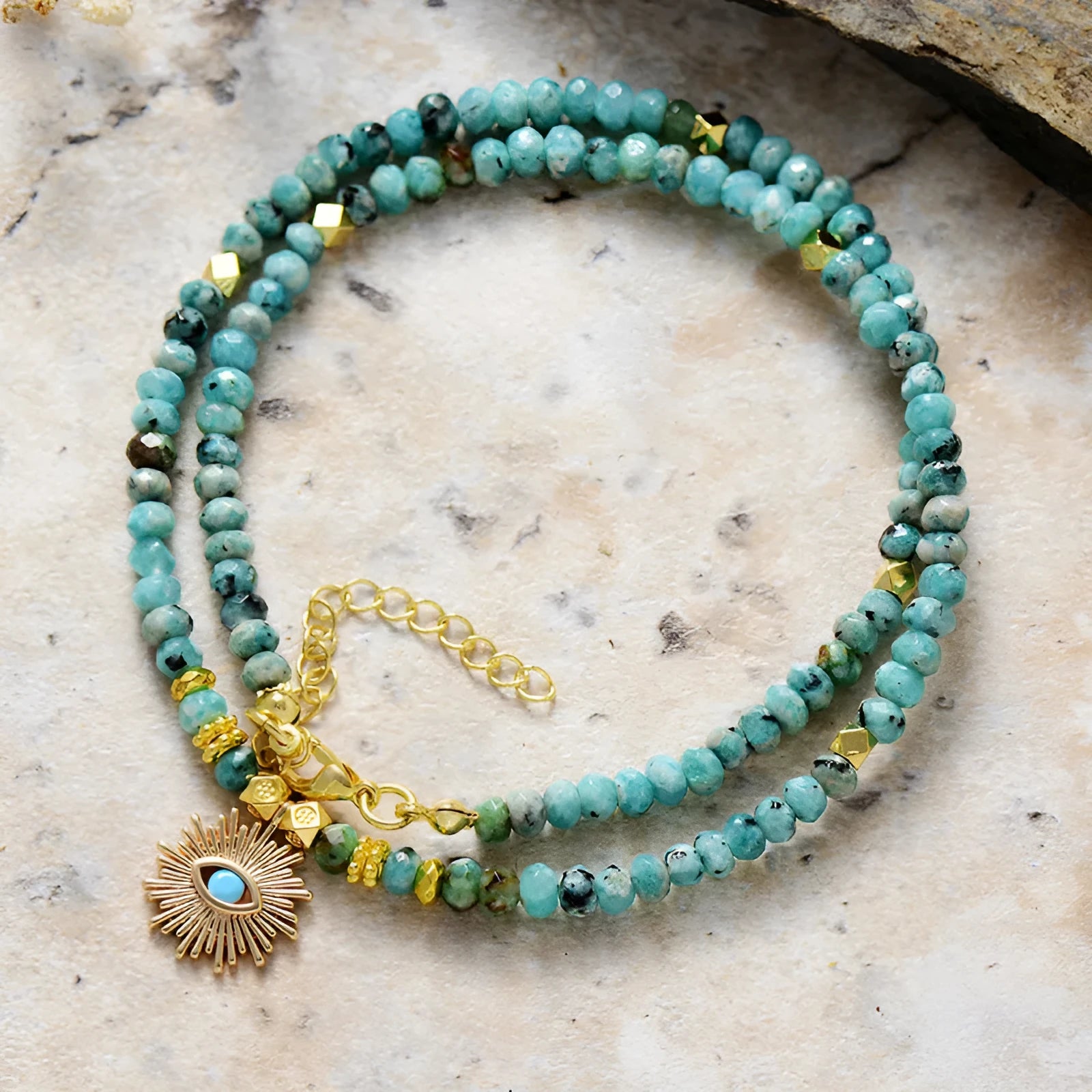 Natural jade stone pendant necklace on alloy chain with teardrop and metal star style options