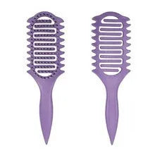 Bounce curl defining styling comb in black with hollow design for wet and dry use