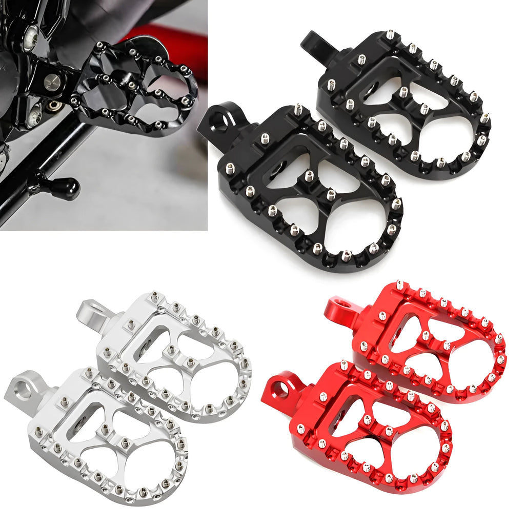 Modified screw anti-skid pedal aluminium alloy foot peg MX style 120x57.5mm red black silver