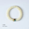 Tibetan white bodhi seed Buddhist bracelet or handheld mala with traditional knotting
