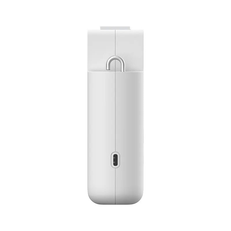 White automatic electric curtain motor unit with USB charging cable.