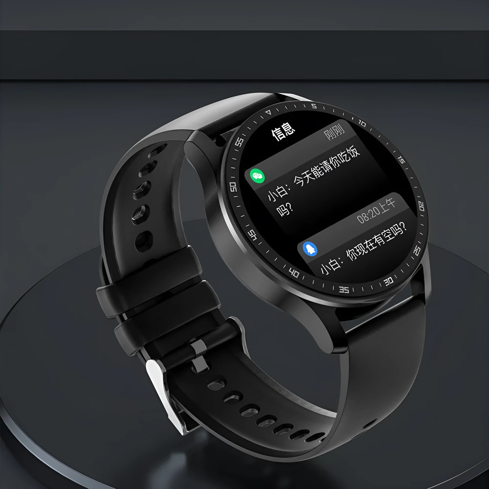 X7 smart watch with Bluetooth headset functionality showing large touch screen on wrist