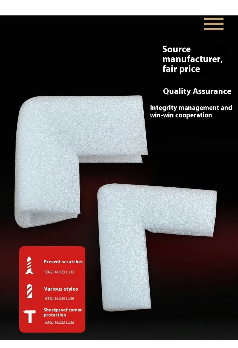 U10 style pearl cotton corner protectors with 10mm slot width for furniture edge protection