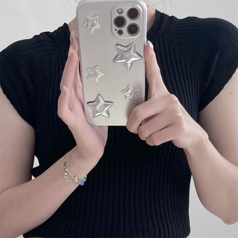 Silver electroplated silicone phone case for iPhone X to 14 Pro Max with XINGX five-dimension design