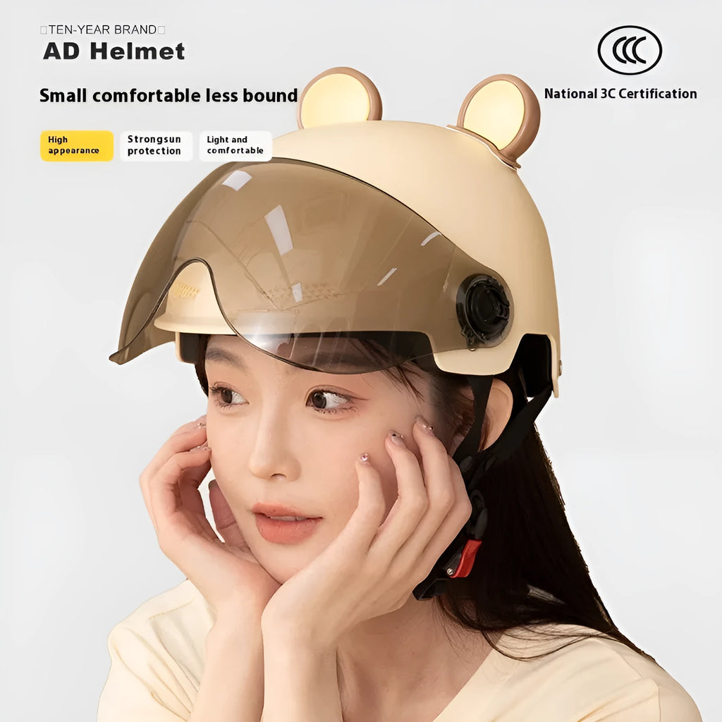 Electric bicycle helmet in ABS for adults, four seasons universal, colour 3C Sunshine Rice