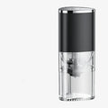 Portable USB rechargeable electric coffee grinder in black or white with ceramic burr.