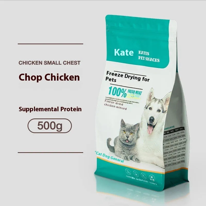 500g bag or can of freeze-dried chicken grain cat treats without shreds
