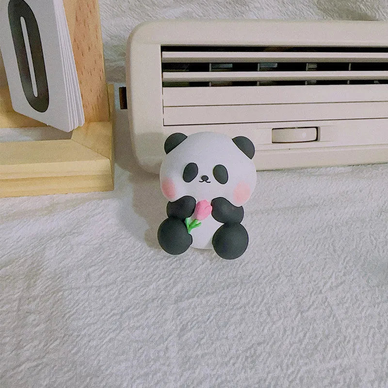 Cute panda car vent perfume decoration in one of three designs: Milk Tea Panda, Flower Panda or Back Panda