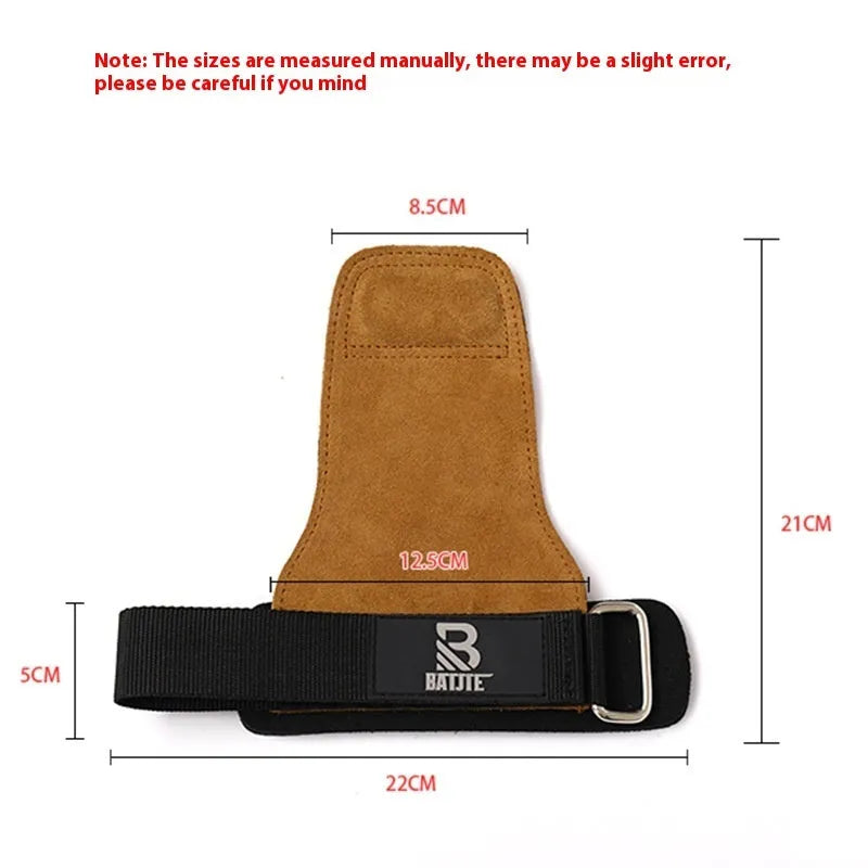 Brown fitness wrist protector with included grip strength bands for gym training.