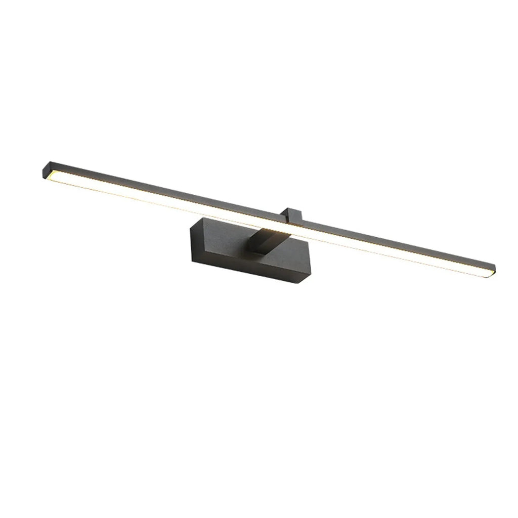 60x8cm black bathroom wall strip light with push button switch near mirror