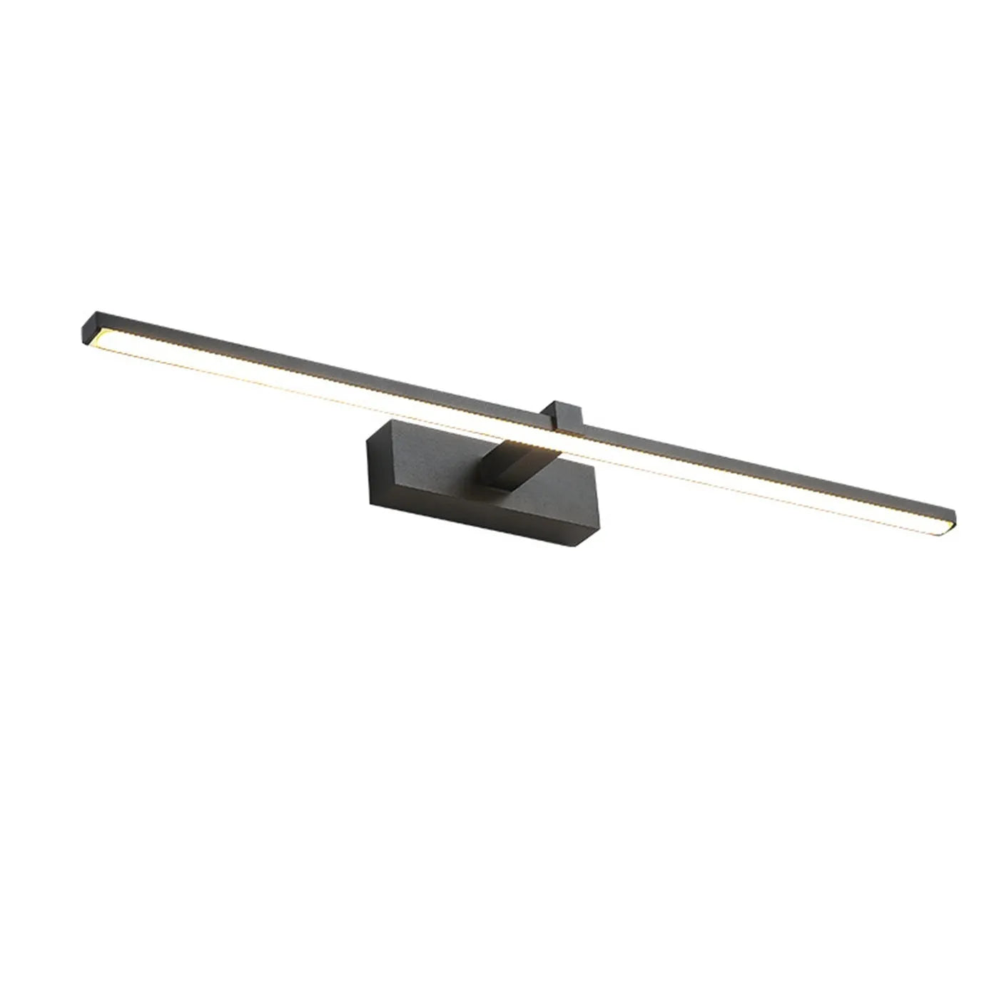 60x8cm black bathroom wall strip light with push button switch near mirror