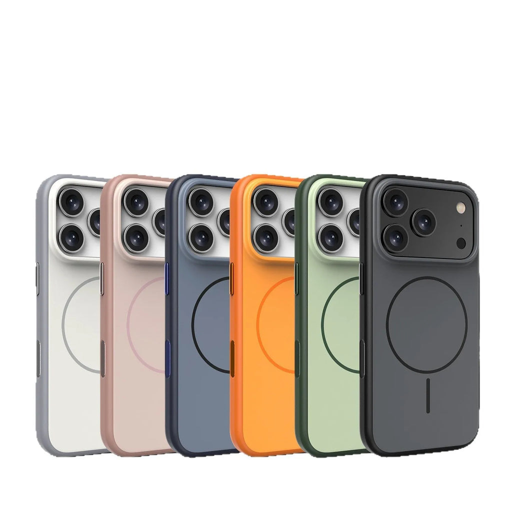 Blue magnetic iPhone case with frost texture for iPhone 16 Pro Max with AI photography button compatibility