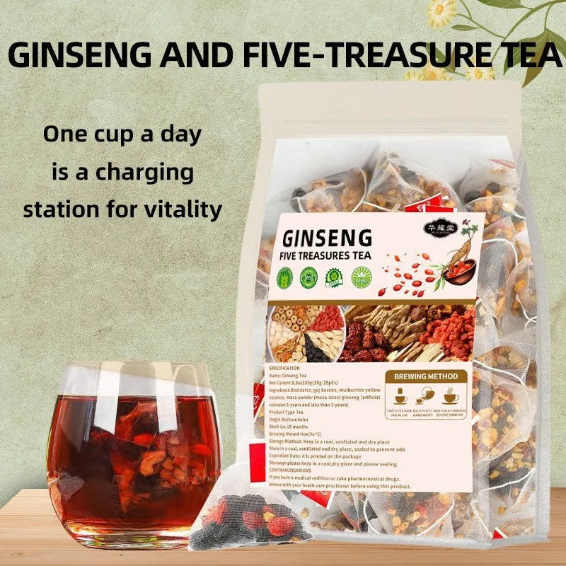 Ginseng Wubao Tea bag pack with 20 individual 5g tea bags
