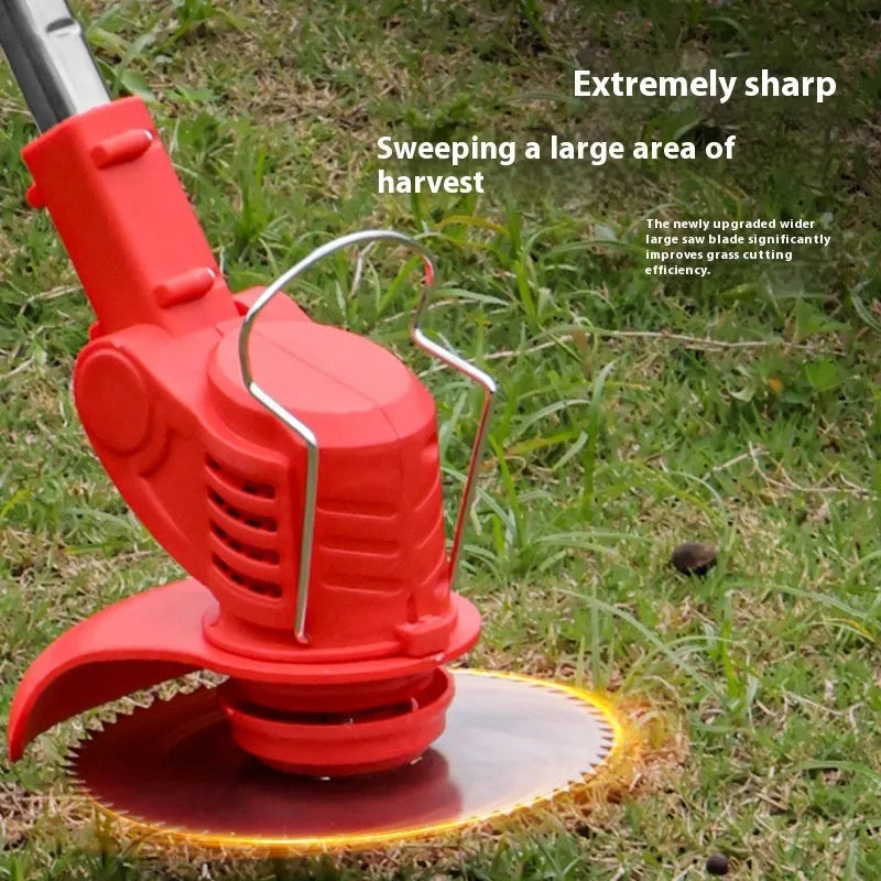 Handheld portable weeding machine with bare metal body in choice of colours.