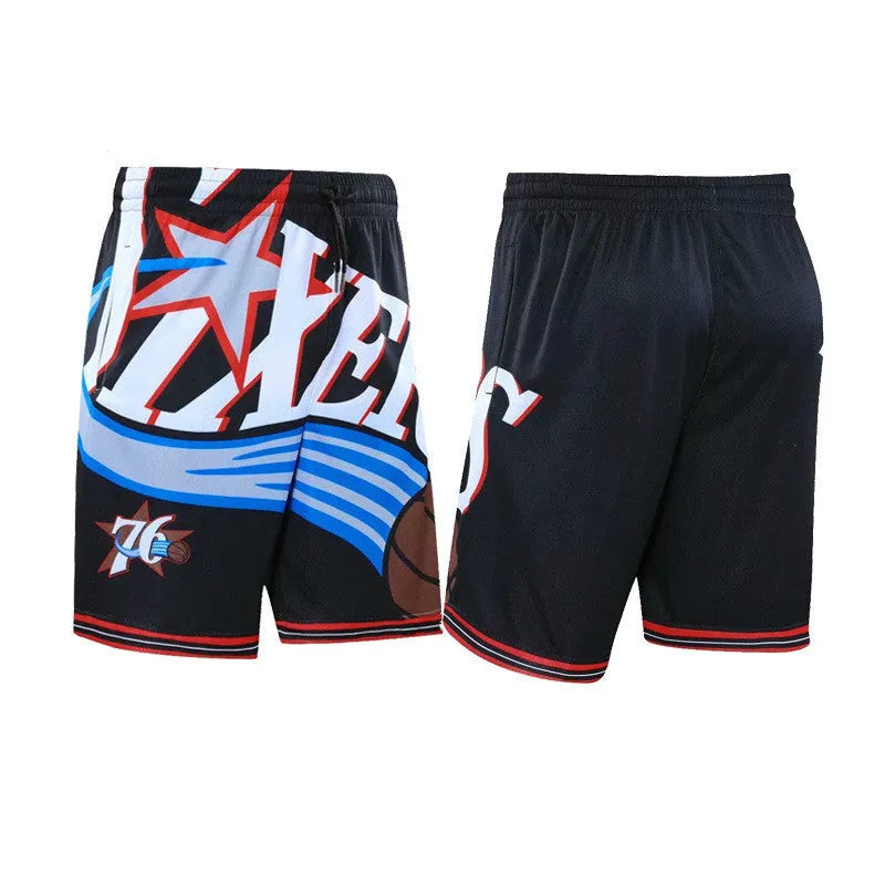 Black loose basketball shorts for men, bamboo fibre polyester, sizes S to 5XL, breathable sports shorts