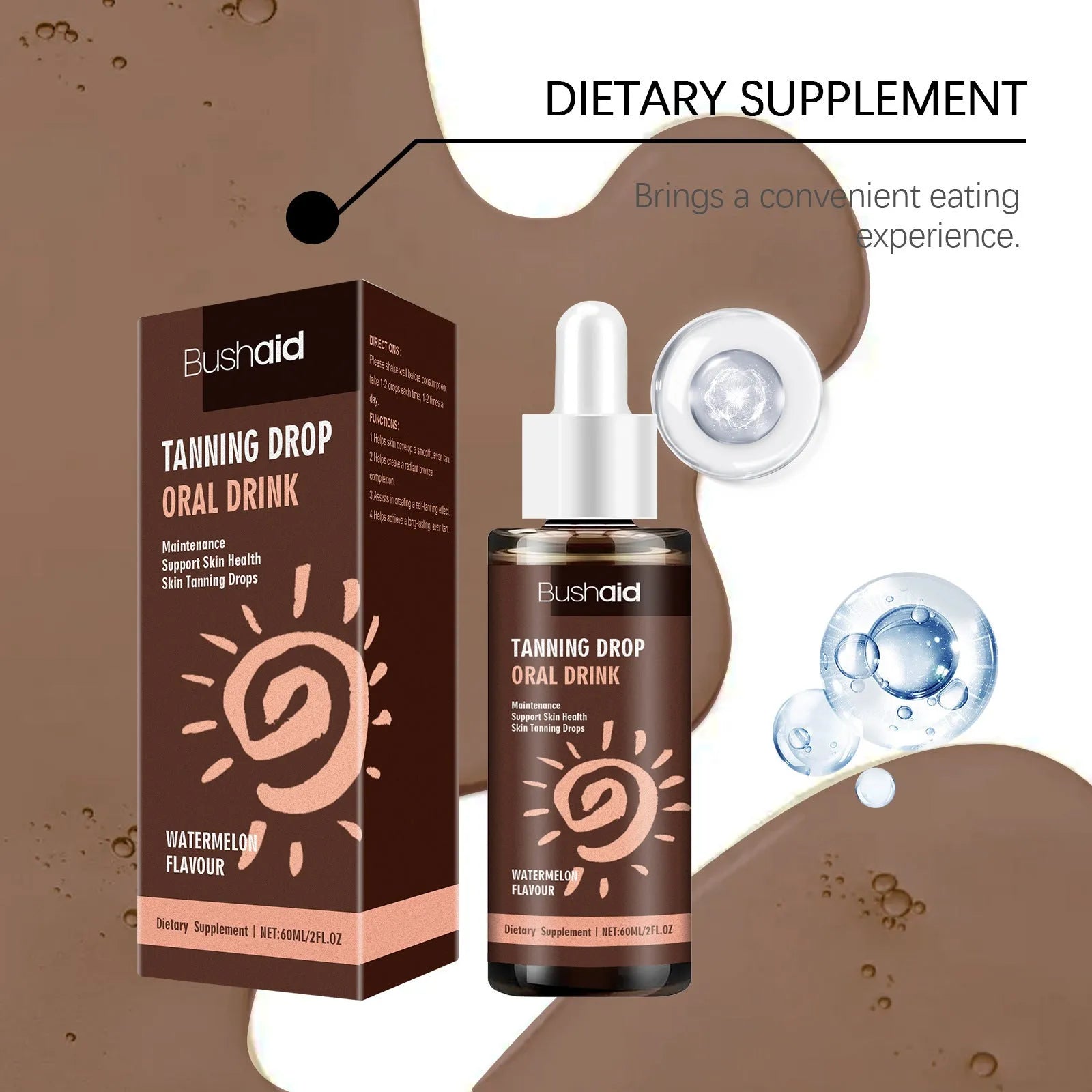 60ml sun tanning essence tube with natural botanical extracts for body care and sun protection