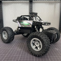 Children's remote control off-road model car in fire blue with four-wheel drive and rechargeable battery
