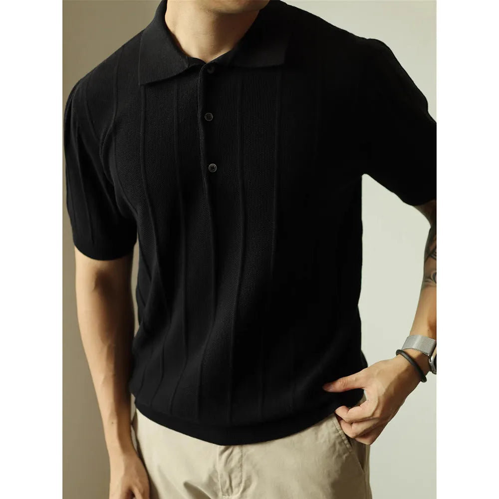 Men's loose fit solid colour t-shirt in black or white, made from polyester fabric.