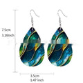 Acrylic flat branch knot drop earrings with printed surface in two style options