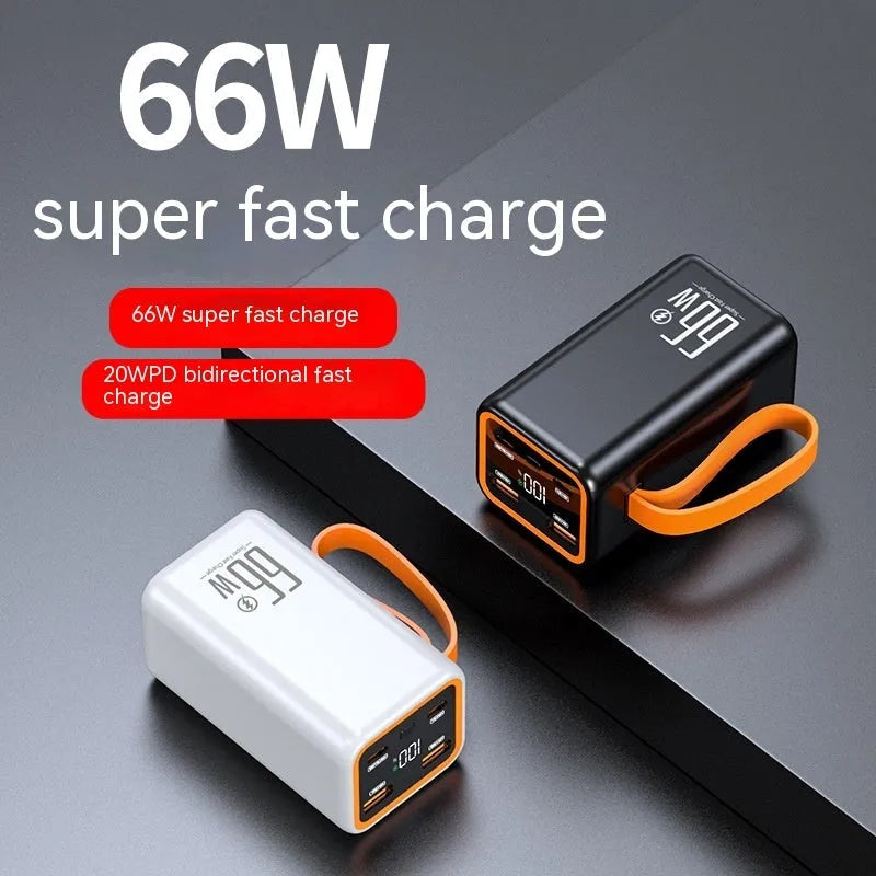 20000 mAh fast charging power bank in black or white plastic creative design