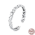 925 sterling silver open ring with loving heart motif in colour BSR655 E, old processing finish
