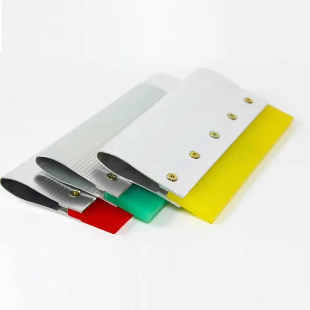 Green aluminium alloy squeegee with scratch handle, 50cm long with 10cm wide metal blade