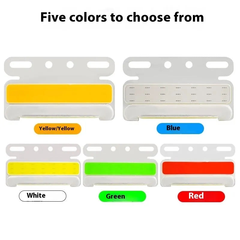 12V 24V aluminium alloy COB LED truck side light and grounded tyre light in multiple colours.