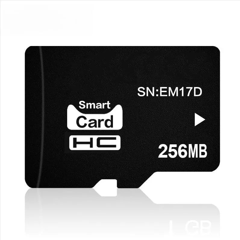 256MB TF series microSD memory card shown with dimensions of 11mm by 15mm.