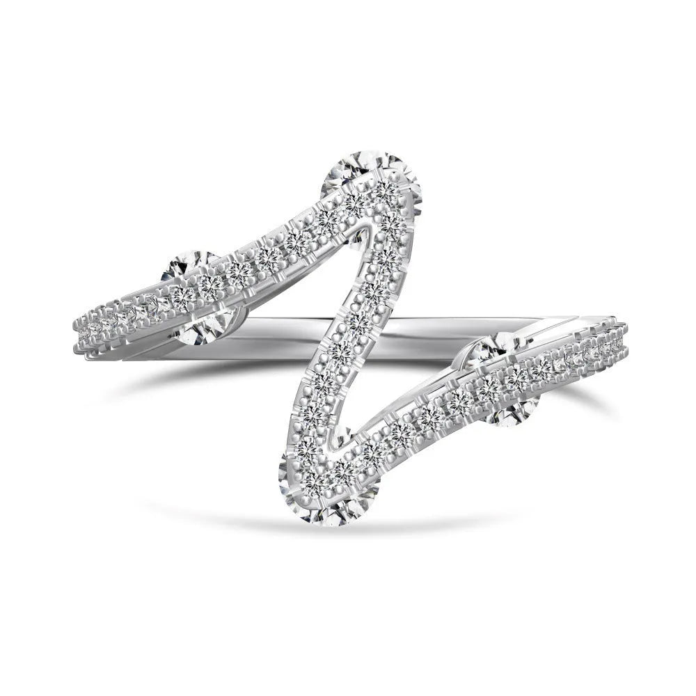 S925 sterling silver ring with zircon, electroplated, heart or geometric shape, sizes 5 to 9