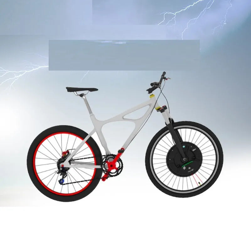 Imotor 3.0 black alloy hub motor wheel for electric mountain bike conversion kit.