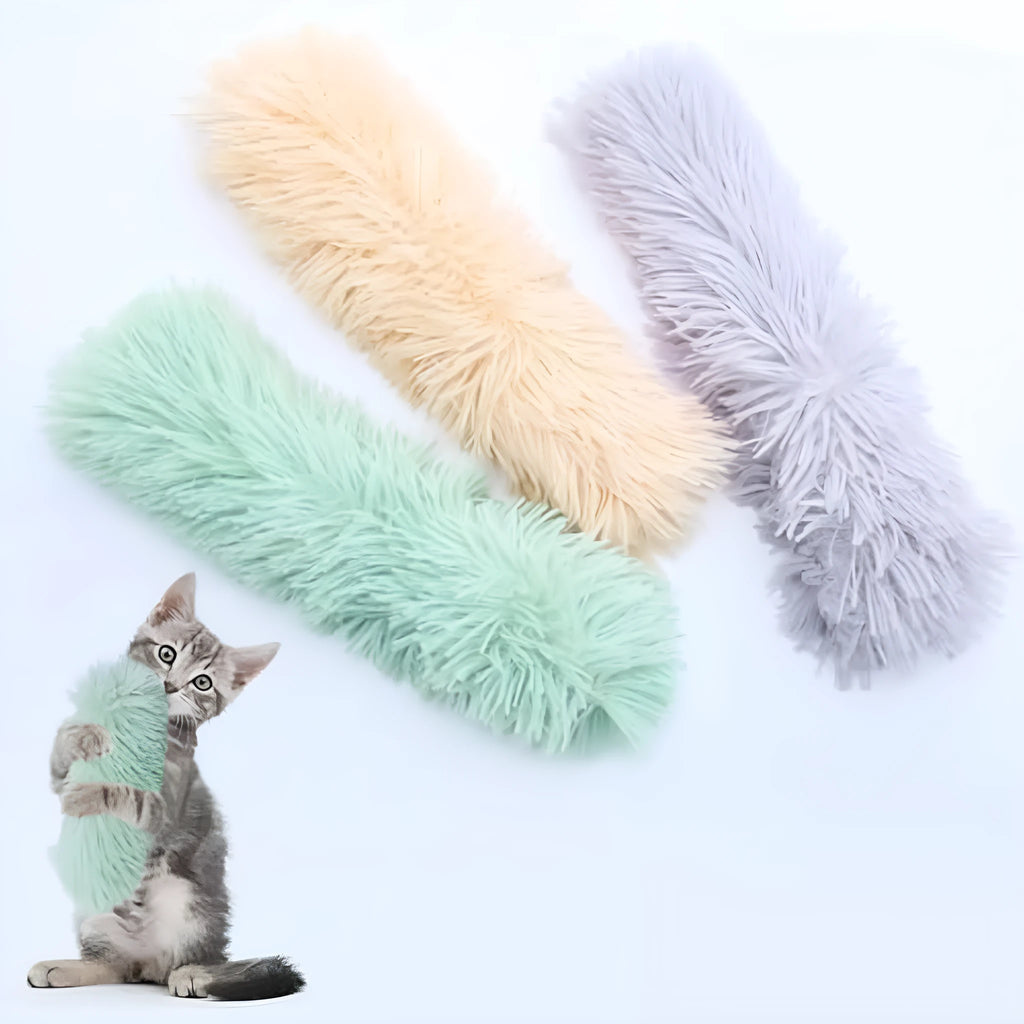 Soft plush cat toy pillows in multiple colours with natural catnip filling
