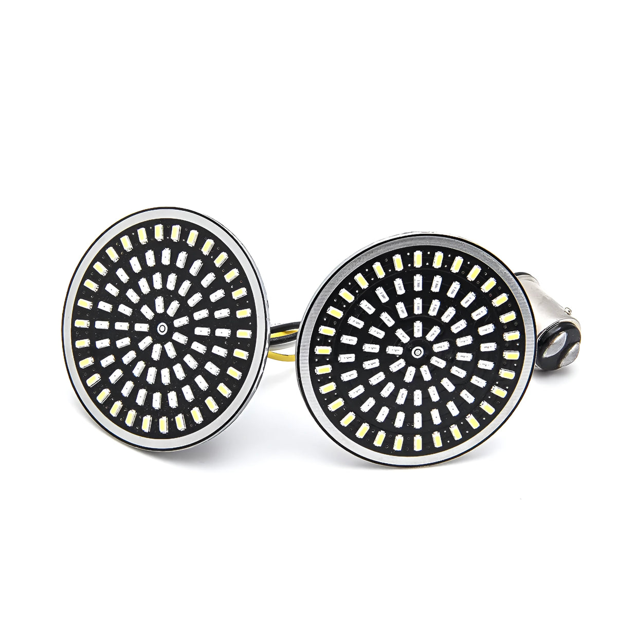 Harley motorcycle 12V LED turn signal light with rubber gel plate, 6500K, front or rear fitment