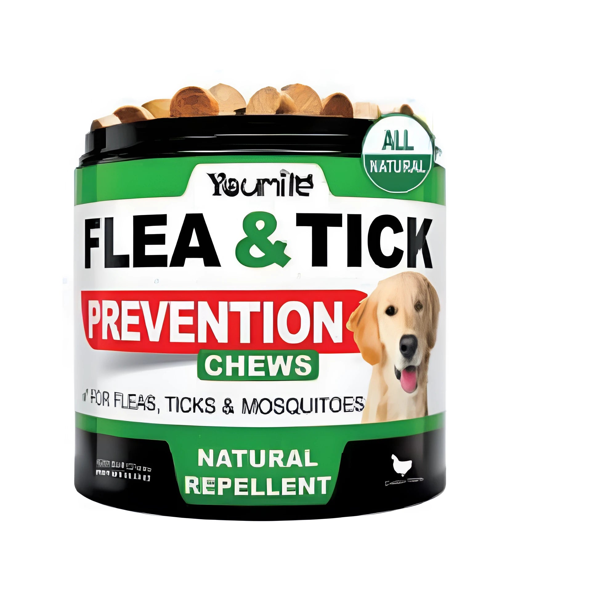 Prevent Flea Chewing health supplement bottle with 120 capsules for dogs and cats oral flea and tick support