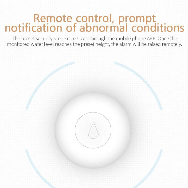 Zigbee wireless water sensor measuring 50mm by 17mm with PC material housing and FCCID CE certification