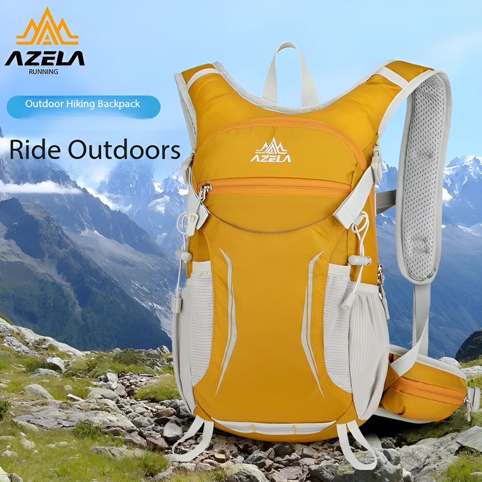AZELA Lightweight Hydration Backpack with breathable mesh back panel for outdoor sports