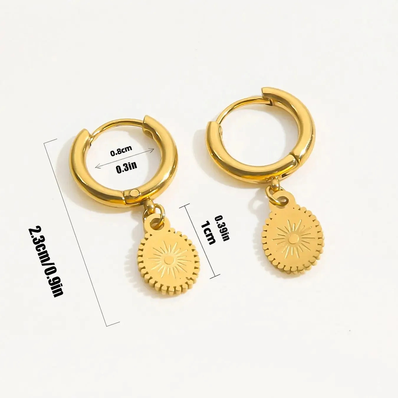 Women's stainless steel geometry earrings with ellipse design in XY-EH005 colour