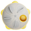 Yellow cat snack bowl with separate compartments and non-slip base pet toy