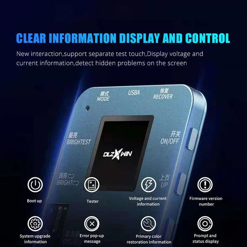 S300 mobile phone screen tester assembly tool for Huawei models on a repair bench.