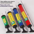 Manual plastic pump for sports balls and balloons in mixed colours with high-pressure charging cylinder