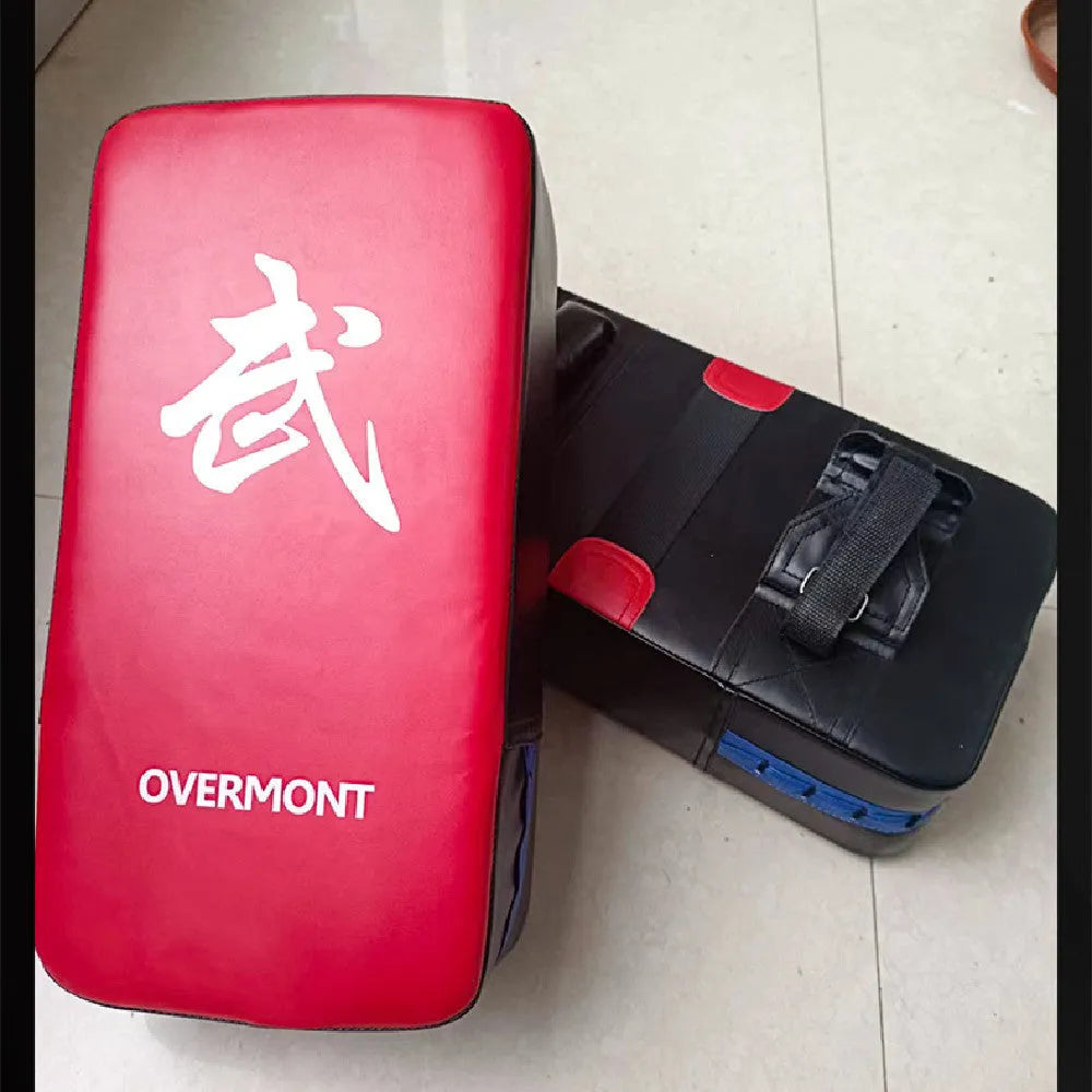Red martial arts kick target for boxing training with hand-sewn construction and anti-knock design