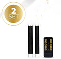 Black LED taper candle with realistic 3D flickering flame effect, measuring 18cm tall.