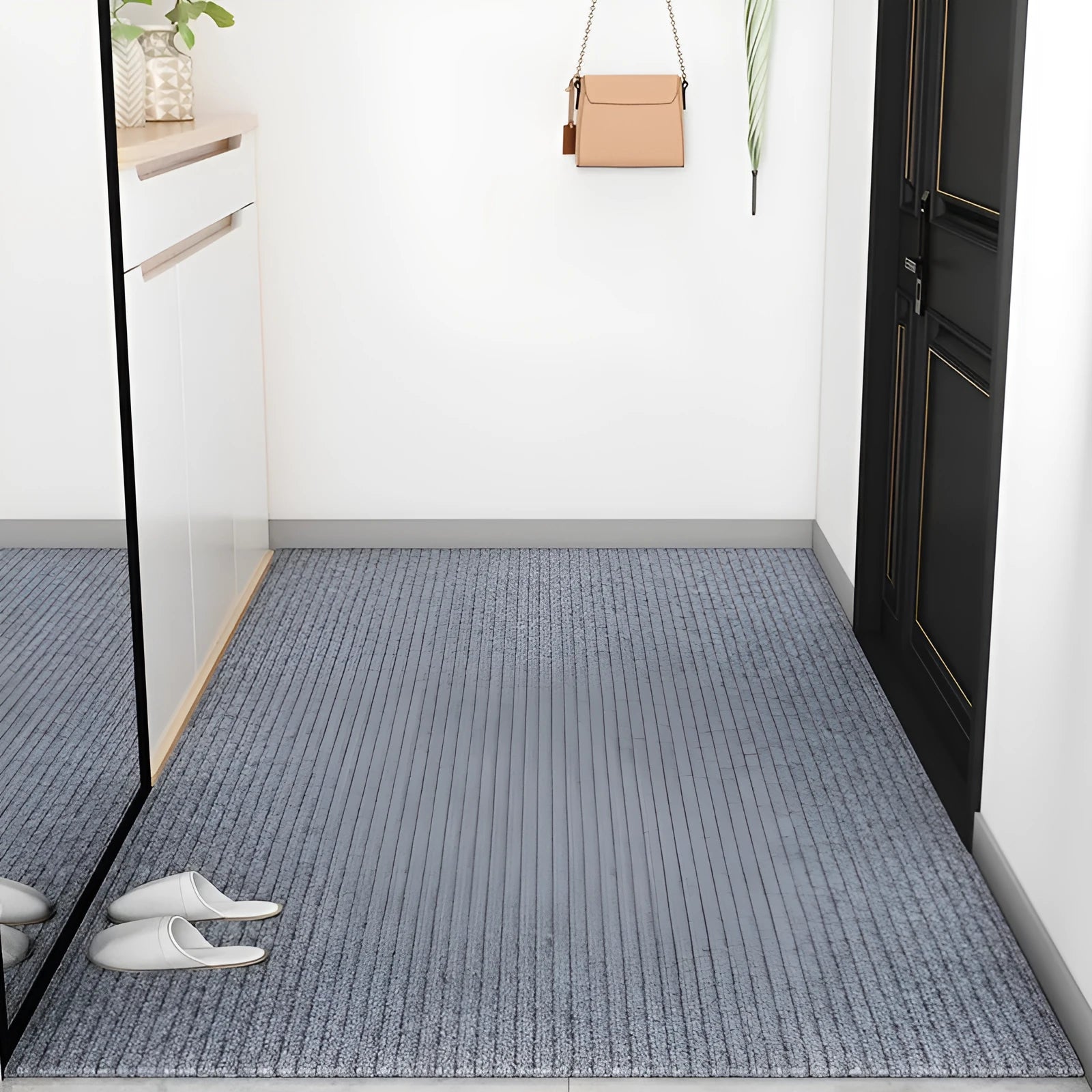 Sound insulation study computer chair mat in beige blended fabric for wood floor protection