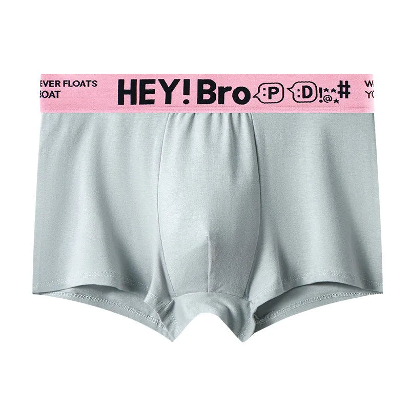 Pure cotton men's boyshorts in black with simple contrast colour detail, size L-4XL