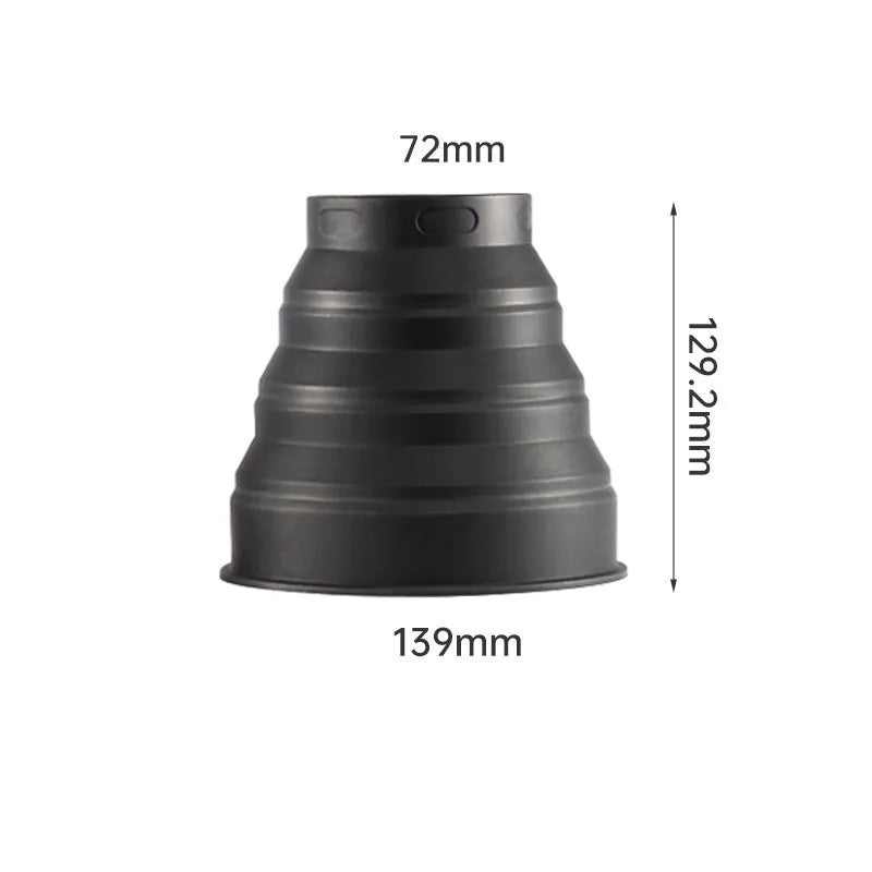 Silicone lens mask light shield for SLR and mobile phone, matte finish, S 53-67mm or M 72-105mm.