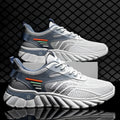 Men's white blue and black platform casual sports shoes with mesh upper and cross shoulder strap design