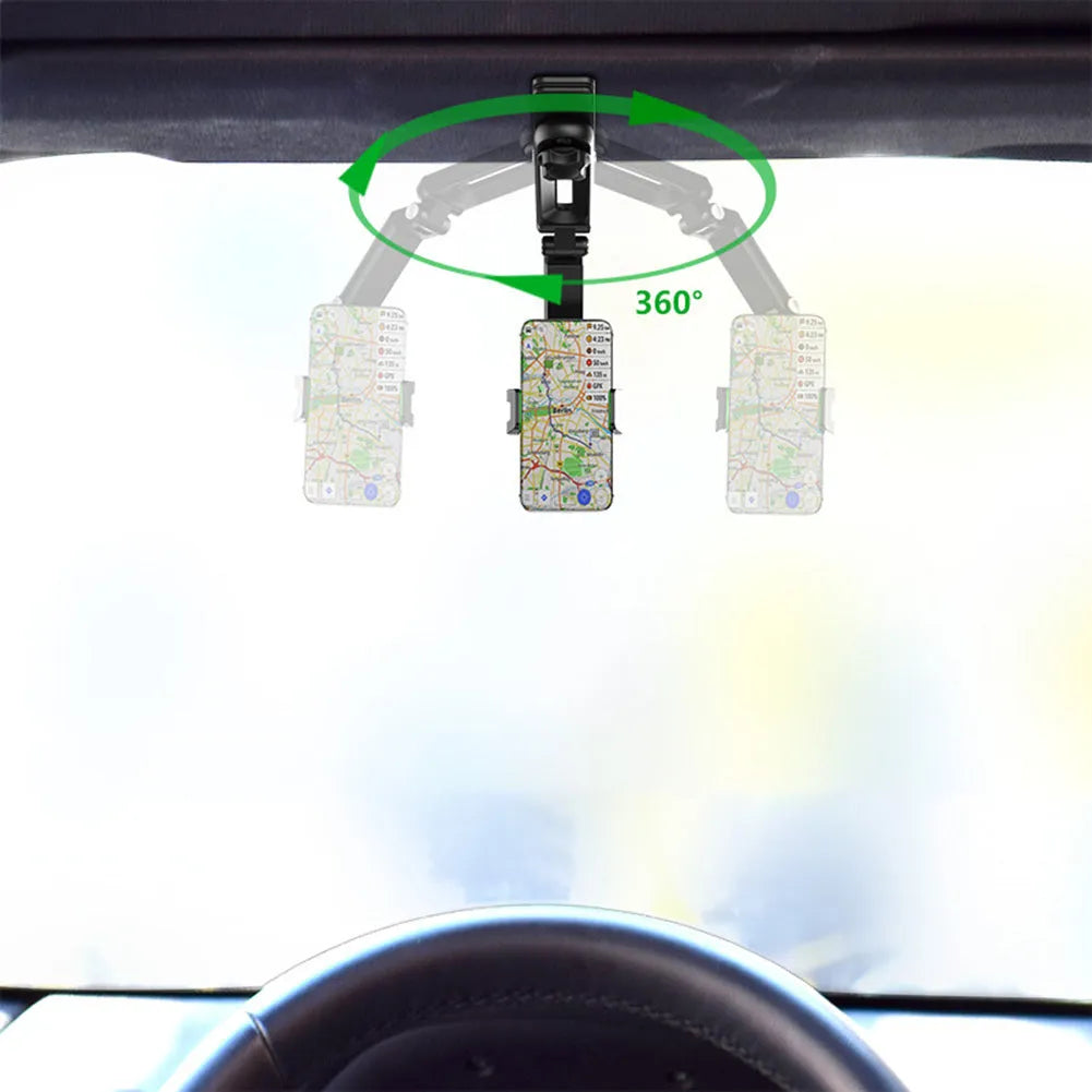 Multifunctional car sun visor mount in green or grey, ABS and PC, for general car use and rear seat shots
